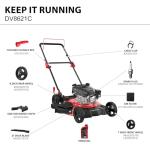 PowerSmart 21-Inch Gas Push Lawn Mower with 144cc 4-Cycle OHV Engine, 2-in-1 with Mulch and Side-Discharge, 6-Position Adjustable Cutting Height (DV8621C)