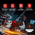 Angle Grinder 4-1/2 Inch, 10-Amp, High Power Angle Grinder Tool with Cutting & Grinding Wheels, Non-Slip and Shockproof Auxiliary Handle for Cutting, Grinding, Polishing and Rust Removal