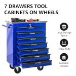KEIKI 7 Drawers Tool Cart on Wheels,Multifunctional Rolling Tool Chest Tool Storage,Drawers Rolling Tool Trolley Organizer Tool Case for Garage, Warehouse, Workshop, Repair Shop (Blue)