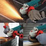 Angle Grinder 4-1/2 Inch, 10-Amp, High Power Angle Grinder Tool with Cutting & Grinding Wheels, Non-Slip and Shockproof Auxiliary Handle for Cutting, Grinding, Polishing and Rust Removal