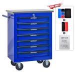 KEIKI 7 Drawers Tool Cart on Wheels,Multifunctional Rolling Tool Chest Tool Storage,Drawers Rolling Tool Trolley Organizer Tool Case for Garage, Warehouse, Workshop, Repair Shop (Blue)
