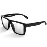 MAXJULI XXL Size Double Extra Large Z87 Sunglasses for Big Wide Heads Men TR90 Ultralight UV400 Protection Glasses 8228 (Matte Black Frame/Clear Lens