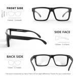 MAXJULI XXL Size Double Extra Large Z87 Sunglasses for Big Wide Heads Men TR90 Ultralight UV400 Protection Glasses 8228 (Matte Black Frame/Clear Lens