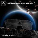 MAXJULI XXL Size Double Extra Large Z87 Sunglasses for Big Wide Heads Men TR90 Ultralight UV400 Protection Glasses 8228 (Matte Black Frame/Clear Lens