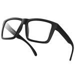 MAXJULI XXL Size Double Extra Large Z87 Sunglasses for Big Wide Heads Men TR90 Ultralight UV400 Protection Glasses 8228 (Matte Black Frame/Clear Lens