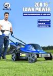 Wild Badger Power 40V 16″ Cordless Lawn Mower Brushless, 5,445 sq ft/0.125 ac,2×4.0Ah Battery & Fast Charger, 5-Position Height,for Small Residential Lawns