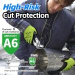 Schwer 2 Pairs Cut Resistant Gloves ANSI A6/A7 (Send Randomly) Cut Proof Work Gloves, Touchscreen, for Men and Women Used for Woodworking, Glass Cutting, Construction, Cargo Handling, Car Repair, XL