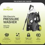 Sun Joe Electric Pressure Washer with 11-Amp Motor and 1.1 GPM, SPX1000 - Portable Water Cleaner with Adjustable Spray Wand for Car, Garden, and Patio Washing and Cleaning