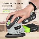 Inequalit Cordless Detail Sander, Electric Sander with 12000 RPM 20V 1.3Ah, Including 20Pcs Sandpapers and Dust Collection System for Precise Sanding in Tight Spaces, Battery and Charger Bundled