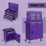 Goplus Rolling Tool Chest, 5-Drawer Tool Box Organizer w/Lockable Wheels & Sliding Drawers & Detachable Top & Adjustable Shelf, Tool Storage Cabinet for Garage Workshop