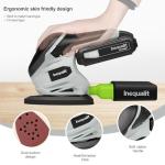Inequalit Cordless Detail Sander, Electric Sander with 12000 RPM 20V 1.3Ah, Including 20Pcs Sandpapers and Dust Collection System for Precise Sanding in Tight Spaces, Battery and Charger Bundled