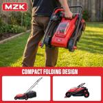 MZK 20V 13" Electric Lawn Mower, Brushless Cordless Lawn Mower with 4-Position Height Adjustment, Walk-Behind Push Mowers with 8 Gallon Grass Bag, 2 x 4.0Ah Batteries & Charger Included, LM13B8
