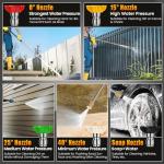 Professional 4200PSI 4GPM 212CC Gas Exterior Cleaner, 7.0HP Commercial Gas Washing Machine with 1L Foam Bottle 8" Wheels 5 Nozzles 25FT Hose for Home Car Driveway Yard (EPA/CARB/ETL Compliant), Black