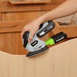 Inequalit Cordless Detail Sander, Electric Sander with 12000 RPM 20V 1.3Ah, Including 20Pcs Sandpapers and Dust Collection System for Precise Sanding in Tight Spaces, Battery and Charger Bundled