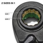 Klein Tools 68216 4-in-1 Reversible Ratcheting Box Wrench Set, Quad Wrench, SAE, 2-Piece, 1/4 to 3/4-Inch, Forged Steel, 90-Tooth