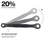 Klein Tools 68216 4-in-1 Reversible Ratcheting Box Wrench Set, Quad Wrench, SAE, 2-Piece, 1/4 to 3/4-Inch, Forged Steel, 90-Tooth