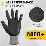FURWEY Safety Work Gloves,16 Pairs Micro-Foam Nitrile Coated Glove for Men and Women, Touchscreen, Ideal for Warehouse Package Handling，Construction, Gardening, Medium