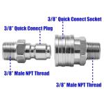 Tool Daily Pressure Washer Adapter Set, Quick Connect Kit, 3/8’’ Male Thread Fitting, 5000 PSI