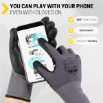 FURWEY Safety Work Gloves,16 Pairs Micro-Foam Nitrile Coated Glove for Men and Women, Touchscreen, Ideal for Warehouse Package Handling，Construction, Gardening, Medium