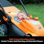 LawnMaster Lawn Mower, Brushless Cordless Lawn Mower 48V MAX 15-inch with 2X24V MAX 4.0Ah Battery and a Dual Charger-CLMF4815E