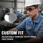 TJUTR ANSI Z87.1 Safety Sunglasses for Men, Photochromic Polarized UV400 Glasses for Driving Work, Al-Mg Frame