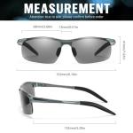 TJUTR ANSI Z87.1 Safety Sunglasses for Men, Photochromic Polarized UV400 Glasses for Driving Work, Al-Mg Frame