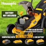 40V Cordless Lawn Mower Compatible with Dewalt 2x20V MAX Battery, 14 Inch Electric Lawn Mower with 35L Grass Bag, 6-Position Height Adjustment, Foldable Push Mower for Yard (Tool Only)