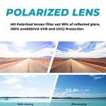 WISTON Polarized Z87 Sunglasses Wrap Around Sunglasses for Men Rectangular Safety Glasses UV400 for Sport Working 8231 Matte Black/Ice Blue Lens