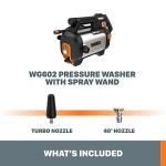 Worx 13 Amp Electric Pressure Washer Max 1870 PSI Max 1.4 GPM WG602