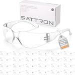 SATTRON Clear Safety Glasses Bulk of 24, ANSI Z87.1 Eye Protection for Women Men, Scratch & Impact Resistant Protective Glasses, Ideal for Lab, Construction, Shooting