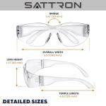 SATTRON Clear Safety Glasses Bulk of 24, ANSI Z87.1 Eye Protection for Women Men, Scratch & Impact Resistant Protective Glasses, Ideal for Lab, Construction, Shooting