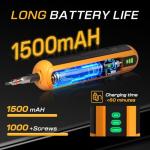 Precision Electric Screwdriver Set, 4V Cordless Mini Power Screwdriver with Push-to-Start & Button, 26 S2 Steel Bits, USB-C Rechargeable for Electronics, PC Repair & Furniture Assembly