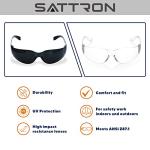 SATTRON Clear Safety Glasses Bulk of 24, ANSI Z87.1 Eye Protection for Women Men, Scratch & Impact Resistant Protective Glasses, Ideal for Lab, Construction, Shooting