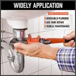 HORUSDY 4 Pack Heavy Duty Pipe Wrench Set, Adjustable 8" 10" 12" 14" Soft Grip Plumbing Wrench Set with Storage Bag