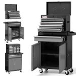 7-Drawer Tool Chest with Wheels,40'' Rolling Tool Chest with Drawers,Portable Tool Cabinet with Liners,Detachable Top Tool Box,Rolling Tool Box for Garage Storage,Workshop,Warehouse,Black