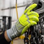 HexArmor Helix 3014IMP Low-Profile Impact Gloves – ANSI A6 Cut Protection, Slim i2™ Impact Technology, Recycled Knit Shell, Fiberglass-Free, Sandy Nitrile Grip | X-Large