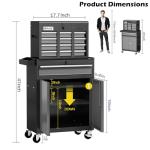 7-Drawer Tool Chest with Wheels,40'' Rolling Tool Chest with Drawers,Portable Tool Cabinet with Liners,Detachable Top Tool Box,Rolling Tool Box for Garage Storage,Workshop,Warehouse,Black