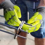 HexArmor Helix 3014IMP Low-Profile Impact Gloves – ANSI A6 Cut Protection, Slim i2™ Impact Technology, Recycled Knit Shell, Fiberglass-Free, Sandy Nitrile Grip | X-Large