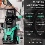 High Power Pressure Washer 4500PSI with 4 Quick Connect Nozzles,Inlet Hose & Filter, Foam Cannon for Cars/Fences/Driveways/Patios/Home,Blue