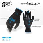 Gorilla Grip Work Gloves, Never Slip Maximum Grip All-Purpose, Gloves for Men, Superior in Wet, Dry, Oily Conditions, Polymer Palm, Medium Size, 25 Pairs, Black/Blue | 25047-25