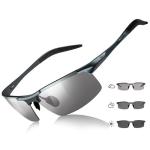 TJUTR Men’s Photochromic Sunglasses, ANSI Z87.1 Safety Glasses Polarized UV400 Protection for Day & Night Driving
