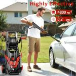 2026 Upgrade Pressure Power Washer 4800PSI w/4 Quick Connect Nozzles, Inlet Hose & Filter&500ML Soap Tank, High Cleaning Machine for Cars/Fences/Driveways/Patios/Home Cleaning,Red