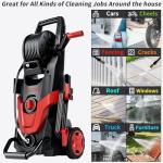2026 Upgrade Pressure Power Washer 4800PSI w/4 Quick Connect Nozzles, Inlet Hose & Filter&500ML Soap Tank, High Cleaning Machine for Cars/Fences/Driveways/Patios/Home Cleaning,Red