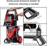 2026 Upgrade Pressure Power Washer 4800PSI w/4 Quick Connect Nozzles, Inlet Hose & Filter&500ML Soap Tank, High Cleaning Machine for Cars/Fences/Driveways/Patios/Home Cleaning,Red