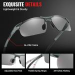 TJUTR Men’s Photochromic Sunglasses, ANSI Z87.1 Safety Glasses Polarized UV400 Protection for Day & Night Driving