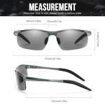 TJUTR Men’s Photochromic Sunglasses, ANSI Z87.1 Safety Glasses Polarized UV400 Protection for Day & Night Driving