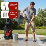2026 Upgrade Pressure Power Washer 4800PSI w/4 Quick Connect Nozzles, Inlet Hose & Filter&500ML Soap Tank, High Cleaning Machine for Cars/Fences/Driveways/Patios/Home Cleaning,Red