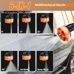 Deyisha 1750 PSI Upgraded Cordless Pressure Washer with Brushless Motor, 2 * 4.0Ah Battery, 6-in-1 Nozzle, Touch Screen, Stroage Bag, Handheld Portable Pressure Washer, Electric Pressure Washer