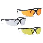 Walker's Sport High-Grade Polycarbonate Lenses Half Frame Soft Rubber Nose Piece Adjustable Safety Shooting Glasses, Amber