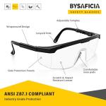 12 Pack Safety Glasses Bulk Anti-Fog, Adjustable Temple Safety Goggles, UV Protection Scratch Resistant Polycarbonate Lens, Protective Eyewear with ANSI Z87.1 for Construction, Lab, Outdoor Work